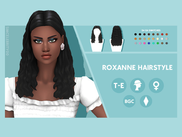 Sims 4 — Roxanne Hairstyle by simcelebrity00 — Roxanne Hairstyle - Maxis Match Hairstyle - Available for Teens-Elders -