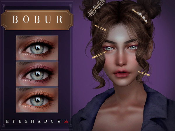 Sims 4 — Eyeshadow 56 by Bobur2 — Eyeshadows wit glitter for female 16 colors HQ compatible I hope you like it