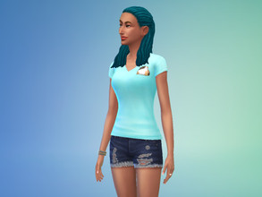 Sims 4 — Guinea Pig Shirt (Women) by rillsanio — I have recolored a base game shirt and added two different guinea pigs