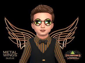 Sims 4 — Steampunked Metal Wings Toddler by Suzue — -New Mesh (Suzue) -8 Swatches -For Female and Male (Toddler)