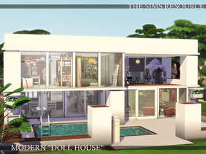 Sims 4 — Stylized Modern Doll House | noCC by simZmora — Stylized Doll House with modern elements - three of four side