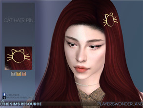 Sims 4 — Cat Hairpin by PlayersWonderland — This special cat hairpin upgrades your hairstyle in just a second. It is