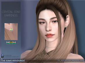 Sims 4 — Crystal Star Earrings by PlayersWonderland — A pair of beautiful crystal star earrings for female sims. It has a