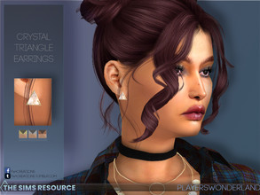 Sims 4 — Crystal Triangle Earrings by PlayersWonderland — A pair of beautiful crystal triangle earrings. They come in 3