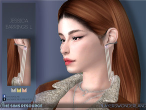 Sims 4 — Jessica Earrings L by PlayersWonderland — Statement earrings with pearls and a metal extra which goes around the