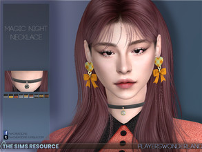 Sims 4 — Magic Night Necklace by PlayersWonderland — Necklace with a black band and 3 different pendant textures. They