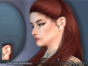Sims 4 — Yvonne Earrings L by PlayersWonderland — A pair of earrings/ ear piercings. Coming in 3 metal colors. This one