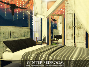 Sims 4 — Winter Bedroom by dasie22 — Winter Bedroom is a modern, magical place. Please, use code "bb.moveobjects