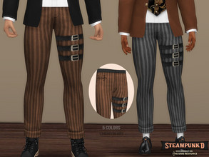 Sims 4 — Steampunked Men's Pants by CherryBerrySim — Steampunked collaboration - steampunk themed formal wear pants for