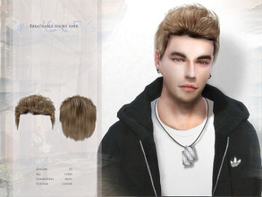 Sims 4 — WINGS-ER0108-Breathable short hair by wingssims — Colors:15 All lods Compatible hats Support custom editing hair