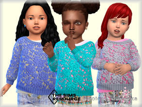 Sims 4 — Openwork Sweater  by bukovka — Sweater for girls toddler. Installed autonomously, 5 color options. Requires