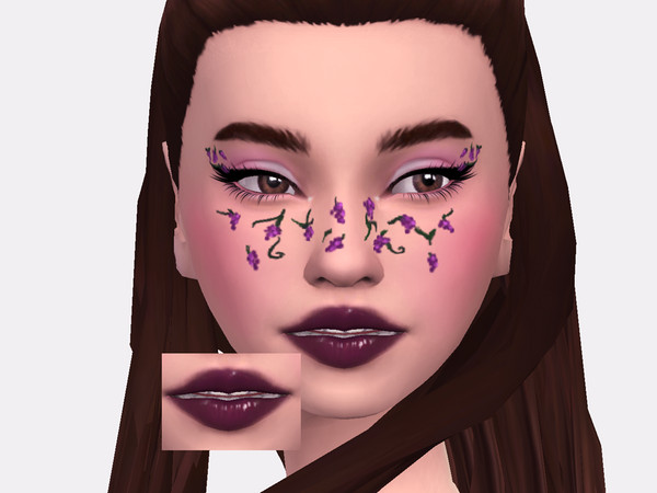 Sims 4 — Vineyard Lipgloss by Sagittariah — base game compatible 5 swatch properly tagged enabled for all occults