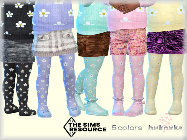 Sims 4 — Camomile Tights by bukovka — Tights for girls toddler.5 color options. Suitable for the base game. Installed