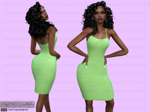Sims 4 — Strappy Midi Dress MC311 by mermaladesimtr — New Mesh 10 Swatches All Lods Teen to Elder For Female