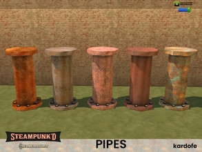 Sims 4 — Steampunked_Pipes 1 by kardofe — Straight metal tubing, in five colour options