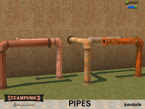 Sims 4 — Steampunked_Pipes 5 by kardofe — Metal pipe, curved shape, high with long top end, in five colour choices