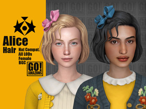 Sims 4 — Alice Hair by GoAmazons — >Base game compatible female hairstyle >Hat compatible >From Teen to Elder