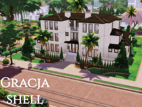 Sims 4 — Gracja shell | No CC by GenkaiHaretsu — Gracja- big modern house shell for rooms. Rooms will appear next.