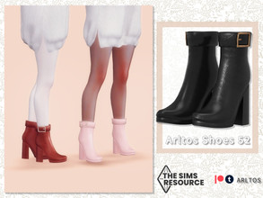 Sims 4 — Leather boots / 52 by Arltos — 8 colors. HQ compatible.