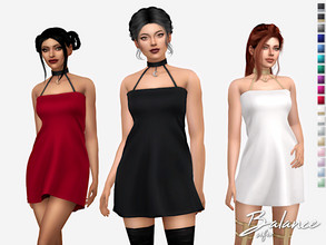 Sims 4 — Balance Dress by Sifix2 — A loose-fitting collared mini dress available in 18 colors for teen, young adult and