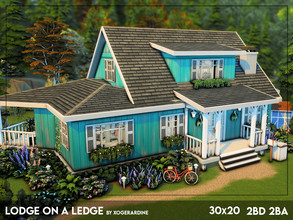 Sims 4 — Lodge on a Ledge (NO CC) by xogerardine — Long time no TS3 build, so I found this beauty in the utopian world.