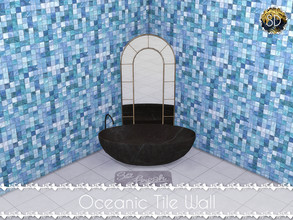 Sims 4 — Oceanic Tile Wall by SunnyD404 — Single Swatch Wall Tile