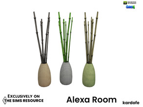 Sims 4 — Alexa Room_Bamboo by kardofe — Large vase with bamboo canes inside, in three colour choices