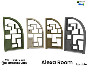 Sims 4 — Alexa Room_Bookshelf 2 by kardofe — Oriental-inspired bookcase, with curved right side, in four colour options