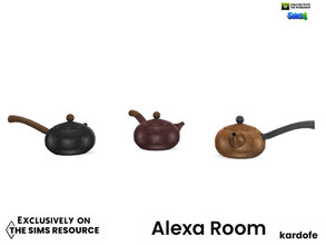 Sims 4 — Alexa Room_Teapot by kardofe — Metal teapot with wooden handle, in three different options