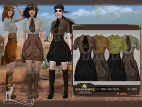 Sims 4 — STEAMPUNKED _ RIMOR FEMALE OUTFIT by DanSimsFantasy — This steampunk outfit can be applied on your navigator or