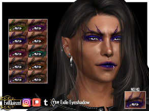 Sims 4 — Exile Eyeshadow by EvilQuinzel — - Eyeshadow category; - Female and male; - Teen + ; - All species; - 10 colors;