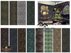 Sims 4 — Steampunked - STIM - Walls by marychabb — Kategory : Miscellaonus Walls : 12 colors