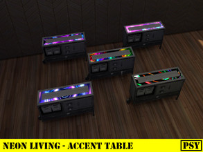 Sims 4 — Neon Living - Accent Table by Psychachu — Neon Living Set - Accent Table, in 5 neon patterns!