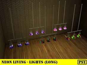 Sims 4 — Neon Living - Lights - Long by Psychachu — Neon Living Set - Lights (Long), in 5 neon patterns!