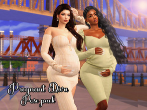 Sims 4 — Pregnant Diva Pose pack by WisteriaSims — Fashion poses for your Pregnant sims in the Second Trimester :D