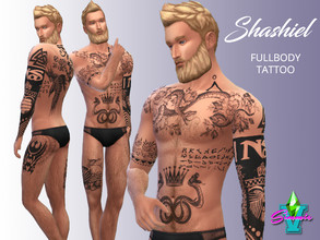 Sims 4 — SimmieV Shashiel FB Tattoo by SimmieV — The Shashiel tattoo is for the sim who's a bit of a rebel. A lover of