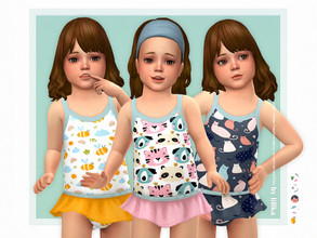 Sims 4 — Toddler Swimsuit P18 [NEEDS SEASONS] by lillka — NEEDS SEASONS 5 swatches Custom thumbnail