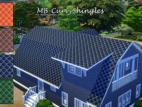 Sims 4 — MB-CurvyShingles by matomibotaki — MB-CurvyShingles large curvy shingles roof in 4 different color shades, each