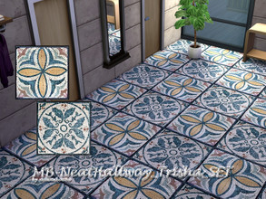 Sims 4 — MB-NeatHallway_Trisha_SET by matomibotaki — MB-NeatHallway_Trisha_SET 2 Elegant mosaic ceramic tile with a