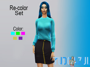 Sims 4 — Re-color Set by tudo_azul — 5 colors available. prohibited to re-post recolors only with permission