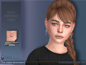 Sims 4 — Show Earrings (Child) by PlayersWonderland — This one is the child version of the show earrings. Coming in 3