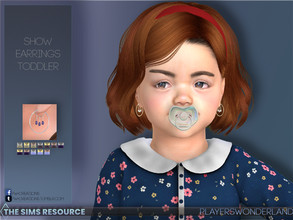 Sims 4 — Show Earrings (Toddler) by PlayersWonderland — This one is the toddler version of the show earrings. Coming in 3