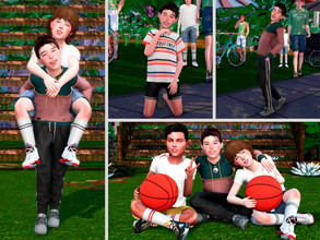 Sims 4 — Me and Me Friends PosePack by couquett — These poses can be used with children alone and in groups of two and