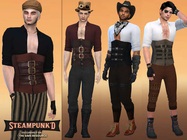 Sims 4 — STEAMPUNKED Eberwin Outfit by McLayneSims — TSR EXCLUSIVE Standalone item 5 Swatches MESH by Me NO RECOLORING