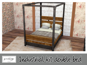 Sims 4 — Industrial kit double bed by so87g — cost: 800$, you can found it in comfort - bed (double). NEW features of the