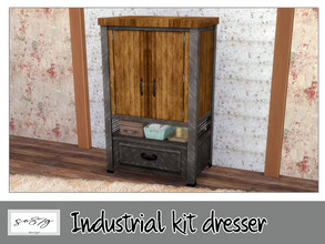 Sims 4 — Industrial kit dresser tall by so87g — cost: 400$, you can found it in storage - dresser. NEW features of the