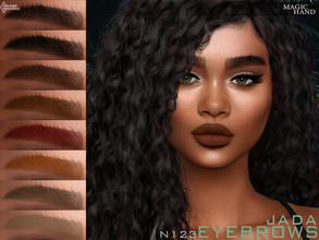 Sims 4 — Jada Eyebrows N123 by MagicHand — Thick bushy eyebrows in 13 colors - HQ compatible. Preview - CAS thumbnail