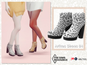 Sims 4 — Leopard boots / 54 by Arltos — 6 colors. HQ compatible.