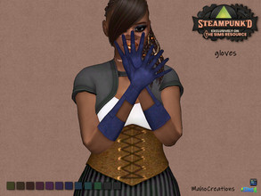 Sims 4 — Steampunked - Gloves by MahoCreations — The Steampunked Collab for the Sims 4 is here. basegame retexture female