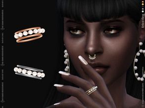 Sims 4 — Erica ring by sugar_owl — Female triple ring with pearls. Come in different metal colors: gold, silver, and